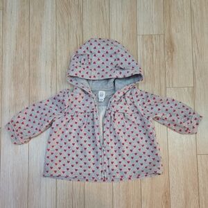 GAP Kids Red Heart Gray Hoodie Ears Sweatshirt